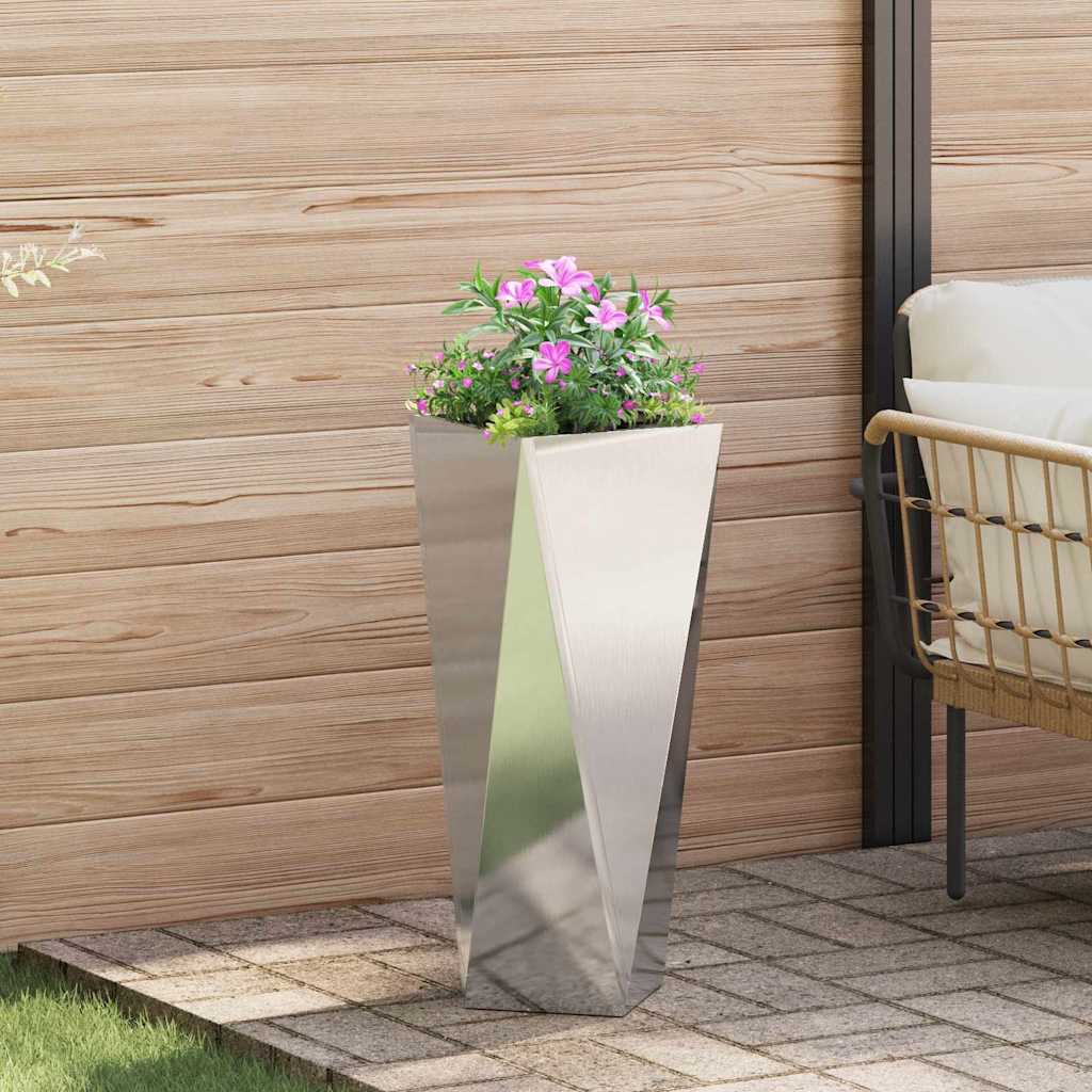 Plantekasse 2 stk. Sølv 30 x 30 x 75 cm Rustfrit stål