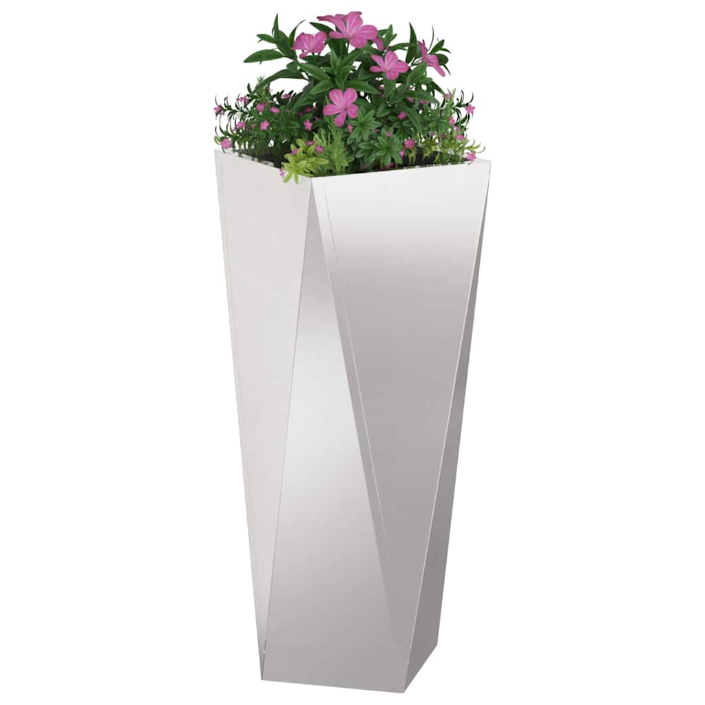 Plantekasse 2 stk. Sølv 30 x 30 x 75 cm Rustfrit stål