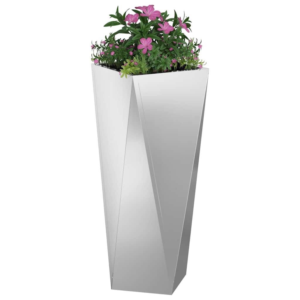 Plantekasse 2 stk. Sølv 30 x 30 x 75 cm Galvaniseret stål