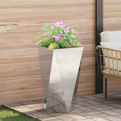 Plantekasse Sølv 40 x 40 x 75 cm Rustfrit stål