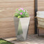 Plantekasse 2 stk. Sølv 40 x 40 x 75 cm Galvaniseret stål