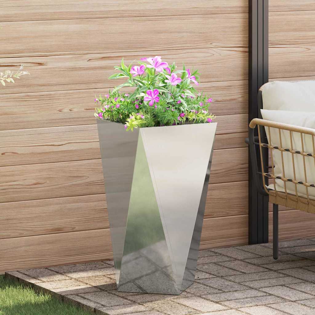 Plantekasse 2 stk. Sølv 40 x 40 x 75 cm Galvaniseret stål