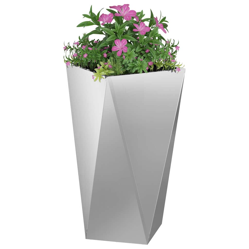 Plantekasse 2 stk. Sølv 40 x 40 x 75 cm Galvaniseret stål