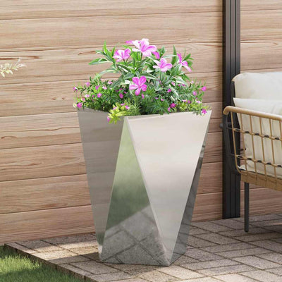 Plantekasse Sølv 50 x 50 x 75 cm Galvaniseret stål