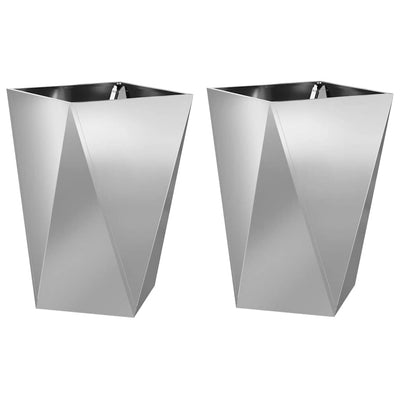 Plantekasse 2 stk. Sølv 50 x 50 x 75 cm Galvaniseret stål