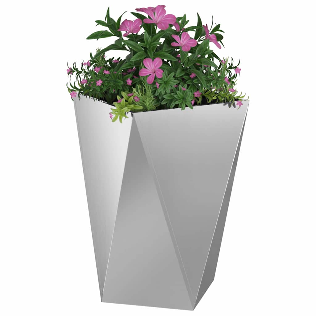 Plantekasse 2 stk. Sølv 50 x 50 x 75 cm Galvaniseret stål