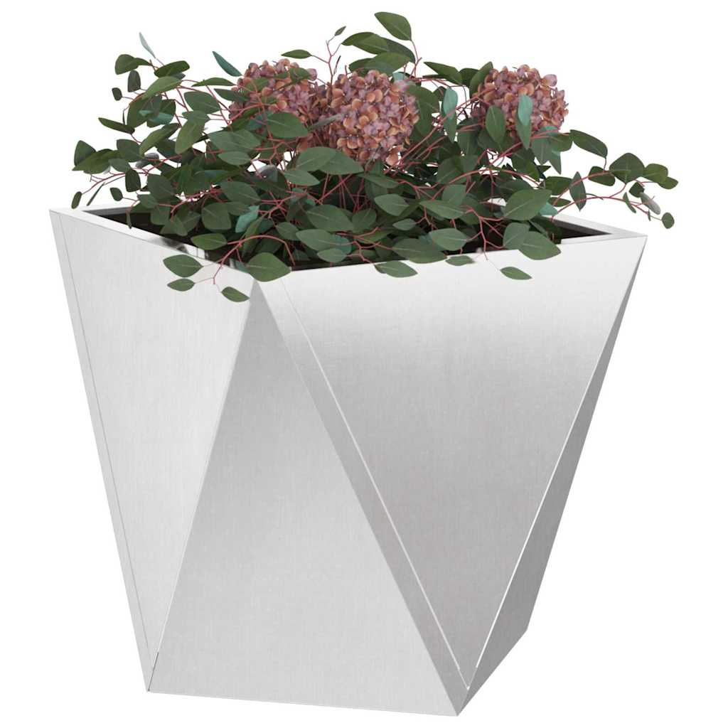 Plantekasse 2 stk. Sølv 30 x 30 x 30 cm Rustfrit stål