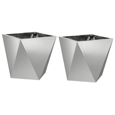 Plantekasse 2 stk. Sølv 30 x 30 x 30 cm Galvaniseret stål