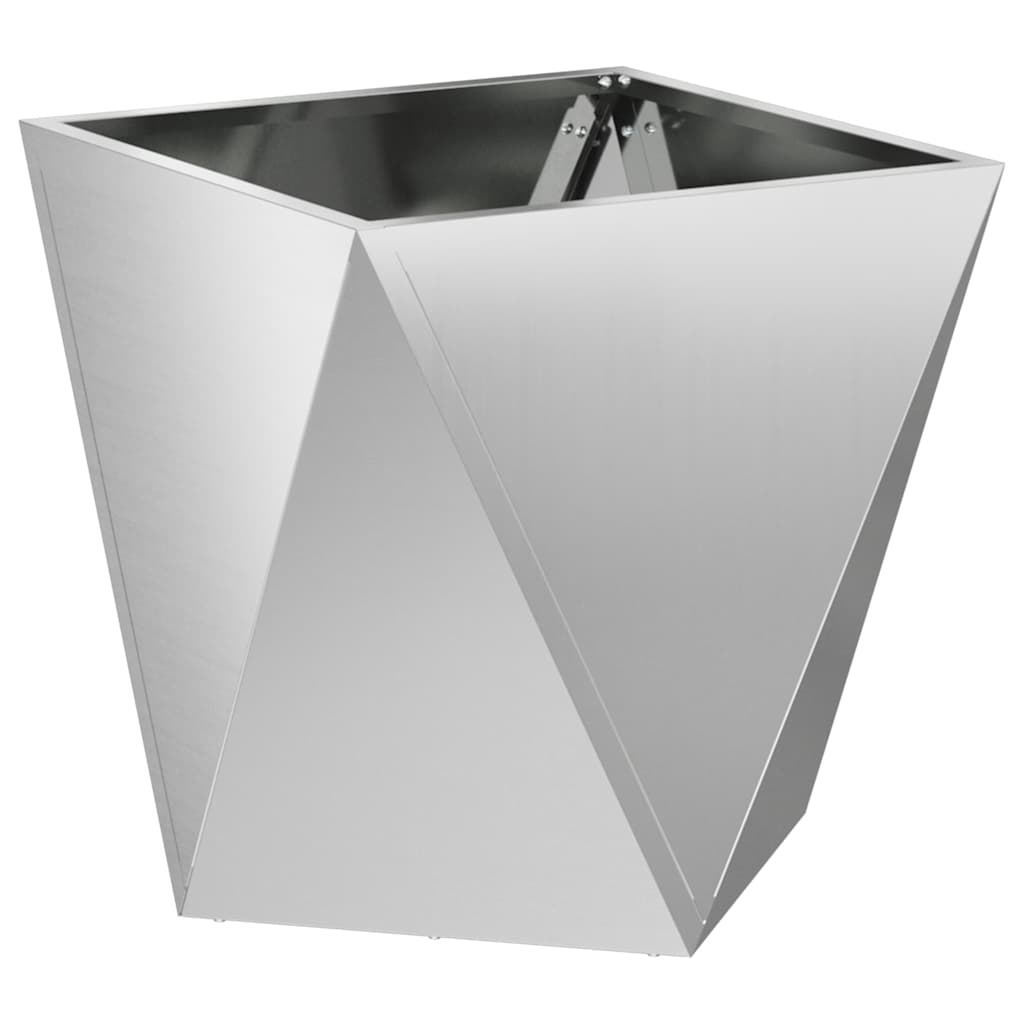 Plantekasse 2 stk. Sølv 40 x 40 x 40 cm Galvaniseret stål