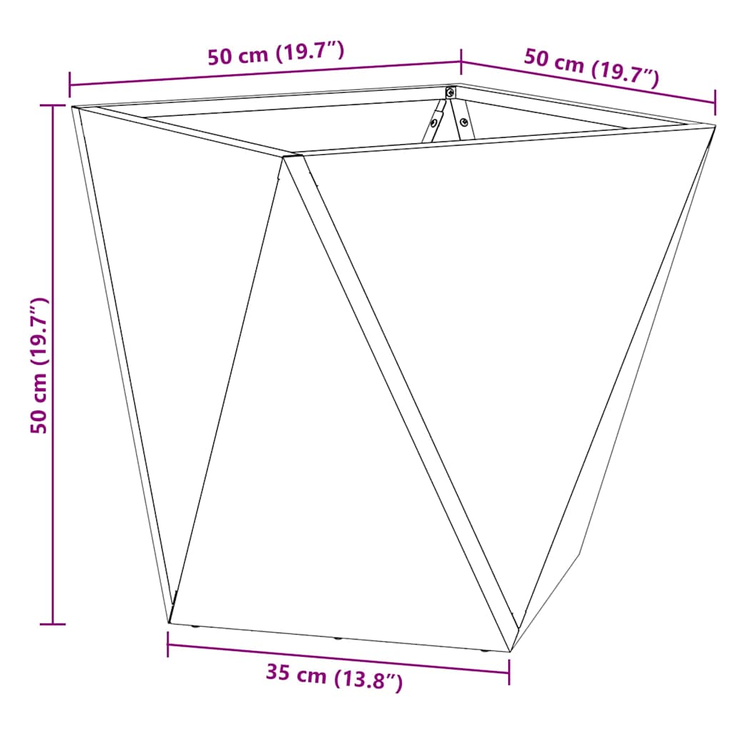 Plantekasse Sølv 50 x 50 x 50 cm Galvaniseret stål