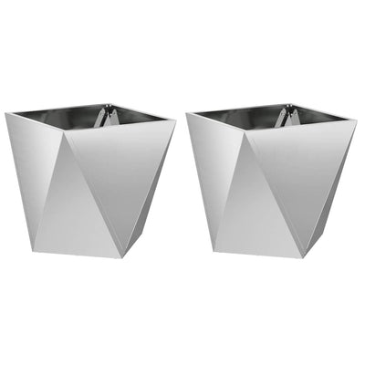 Plantekasse 2 stk. Sølv 50 x 50 x 50 cm Galvaniseret stål