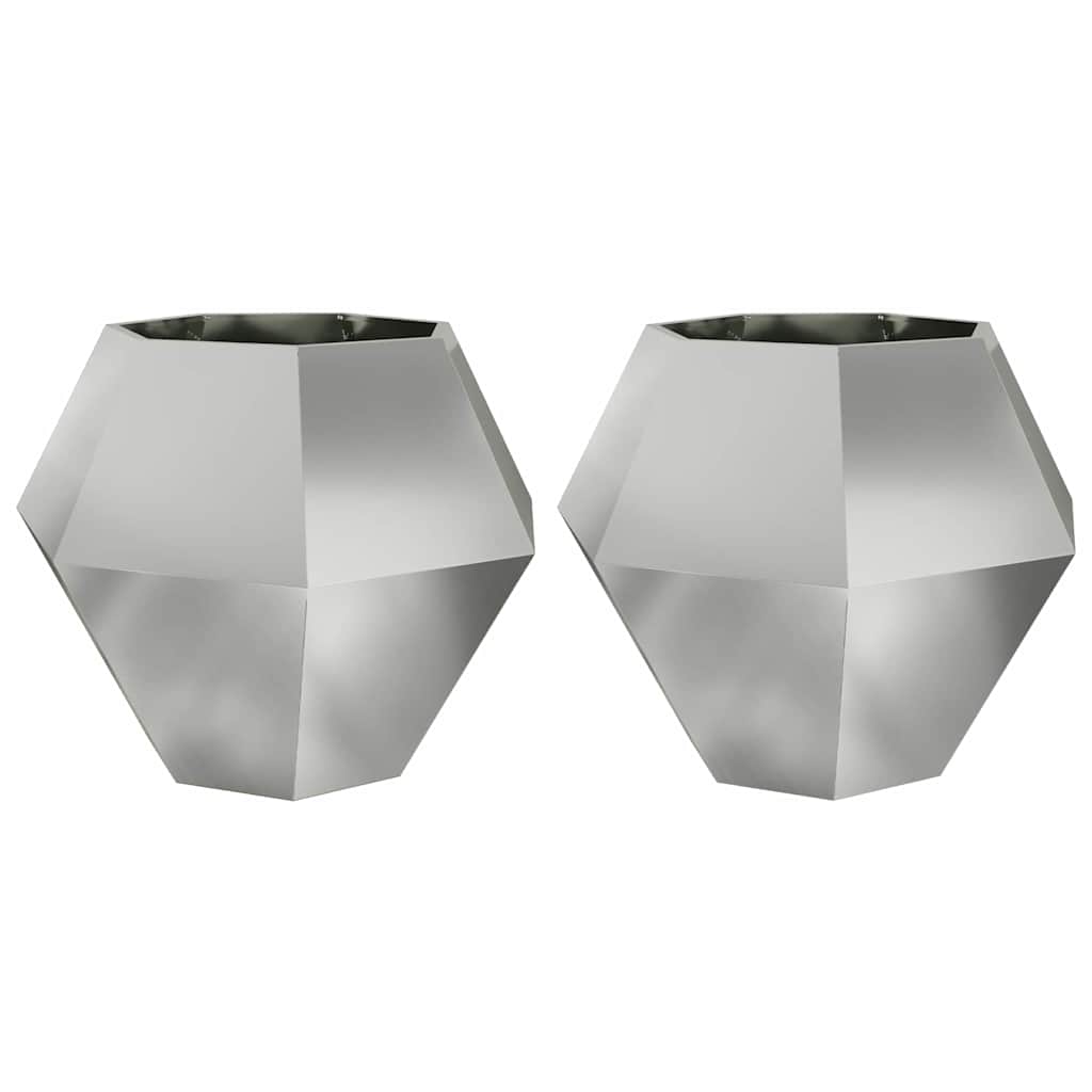 Plantekasse 2 stk. Sølv 100 x 100 x 80 cm Galvaniseret stål