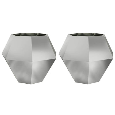 Plantekasse 2 stk. Sølv 100 x 100 x 80 cm Galvaniseret stål