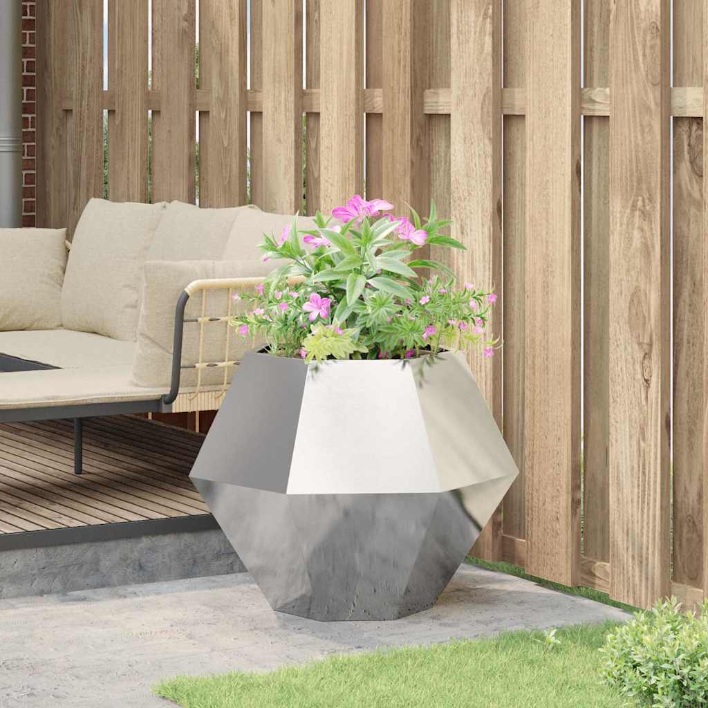 Plantekasse Sølv 75 x 75 x 60 cm Galvaniseret stål