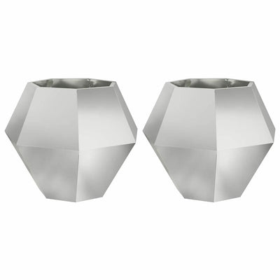 Plantekasse 2 stk. Sølv 75 x 75 x 60 cm Galvaniseret stål