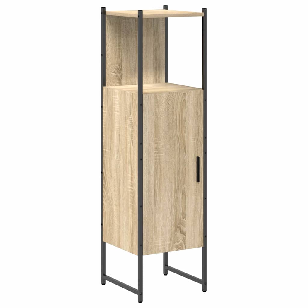 Badeværelsesmøbel sæt 4 stk. Sonoma eg 33 x 33 x 185,5 cm