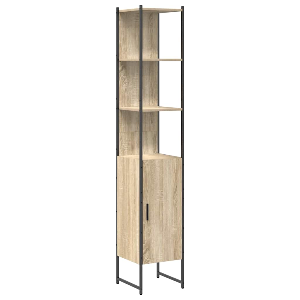 Badeværelsesmøbel sæt 3 stk. Sonoma eg 33 x 33 x 185,5 cm