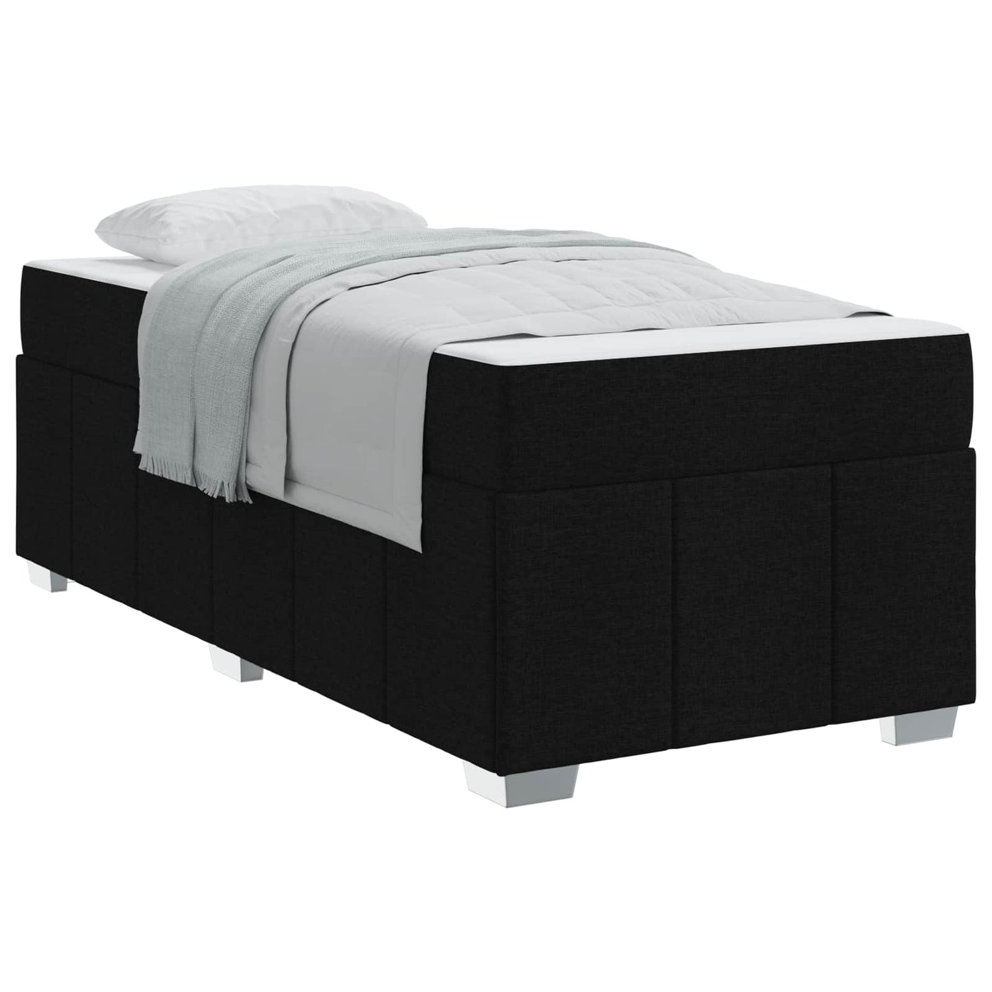 Sengestel med madras Sort 90 x 200 cm Stof
