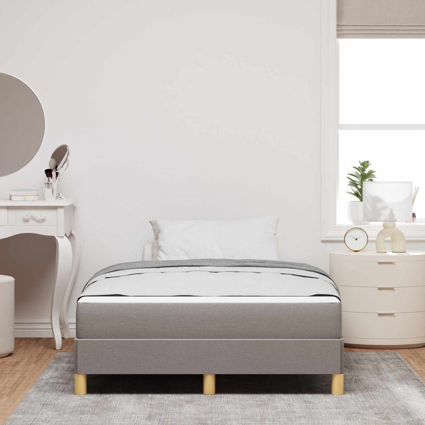 Box spring seng Gråbrun 120 x 200 cm Stof