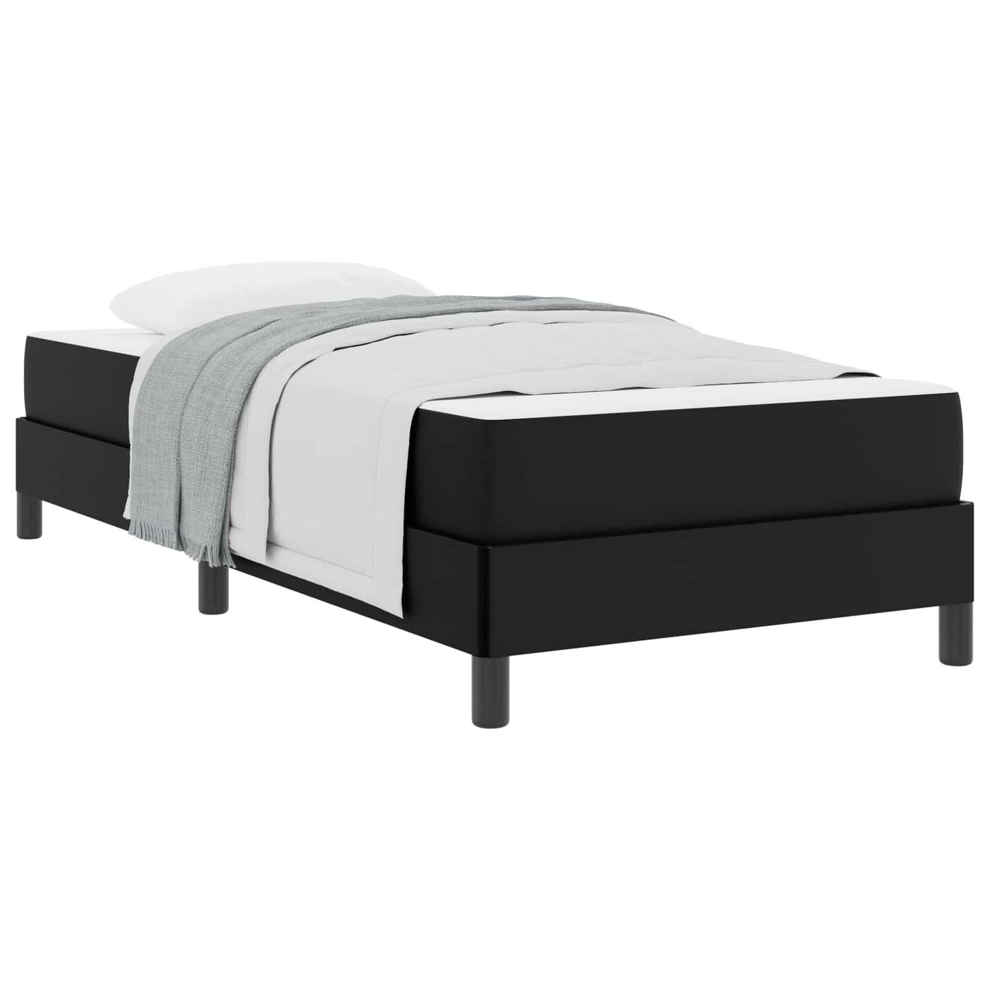 Sengestel med madras Sort 80 x 200 cm Stof