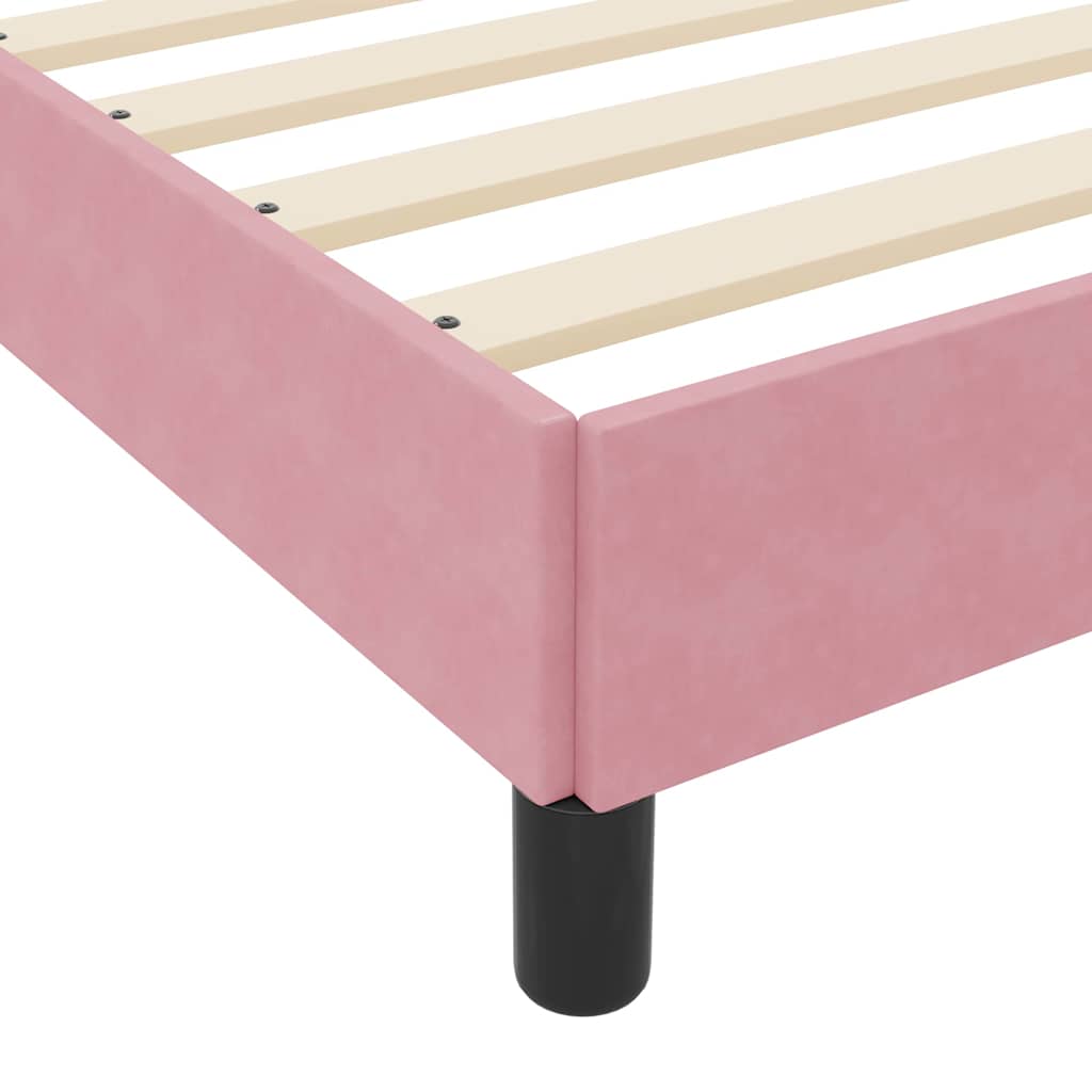 Box spring seng med madras Lyserød 80 x 210 cm Stof