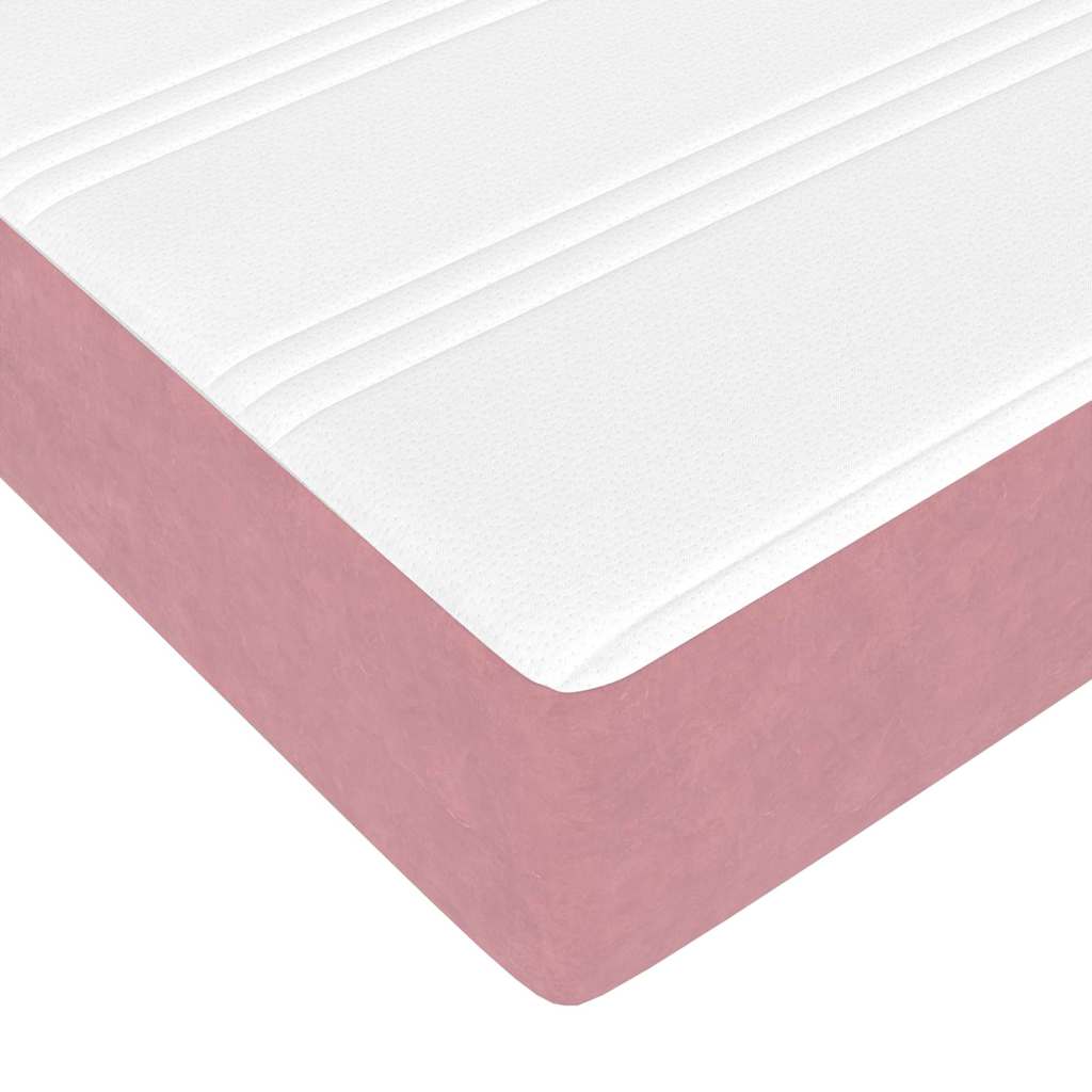 Box spring seng med madras Lyserød 80 x 210 cm Stof