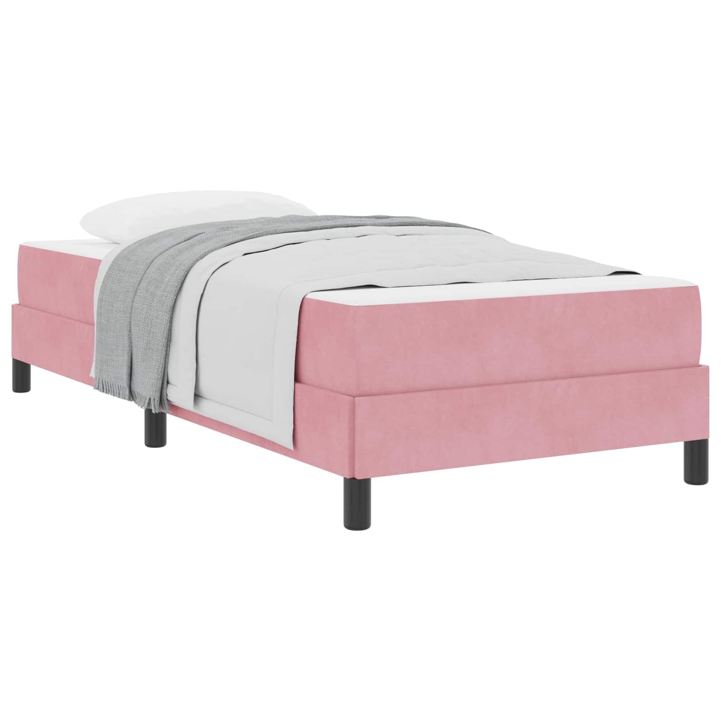 Box spring seng med madras Lyserød 80 x 210 cm Stof
