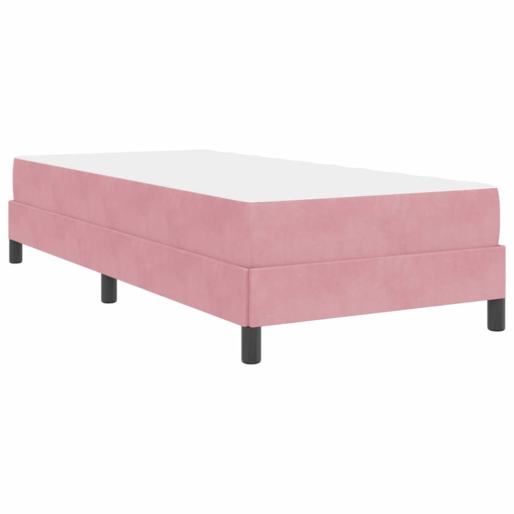 Box spring seng med madras Lyserød 80 x 210 cm Stof