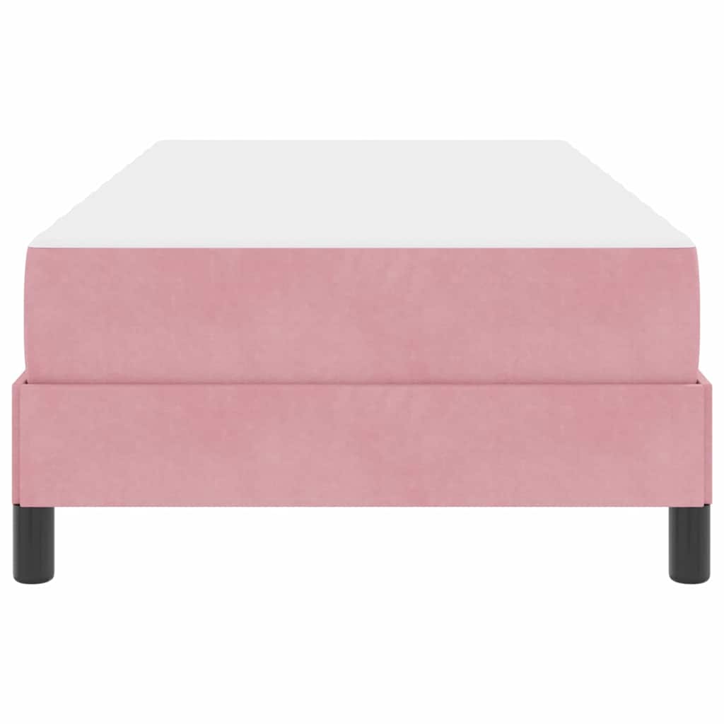 Box spring seng med madras Lyserød 80 x 210 cm Stof