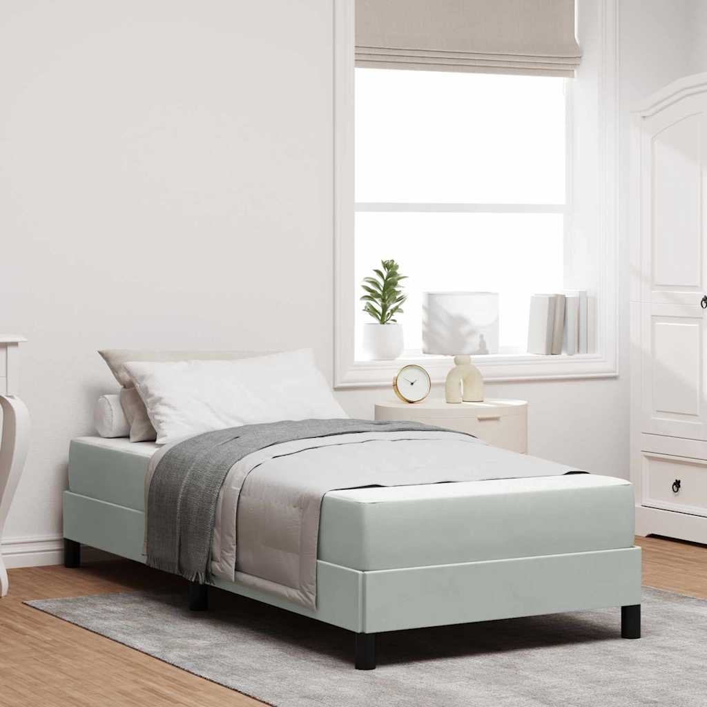 Box spring seng med madras Lysegrå 100 x 210 cm Stof