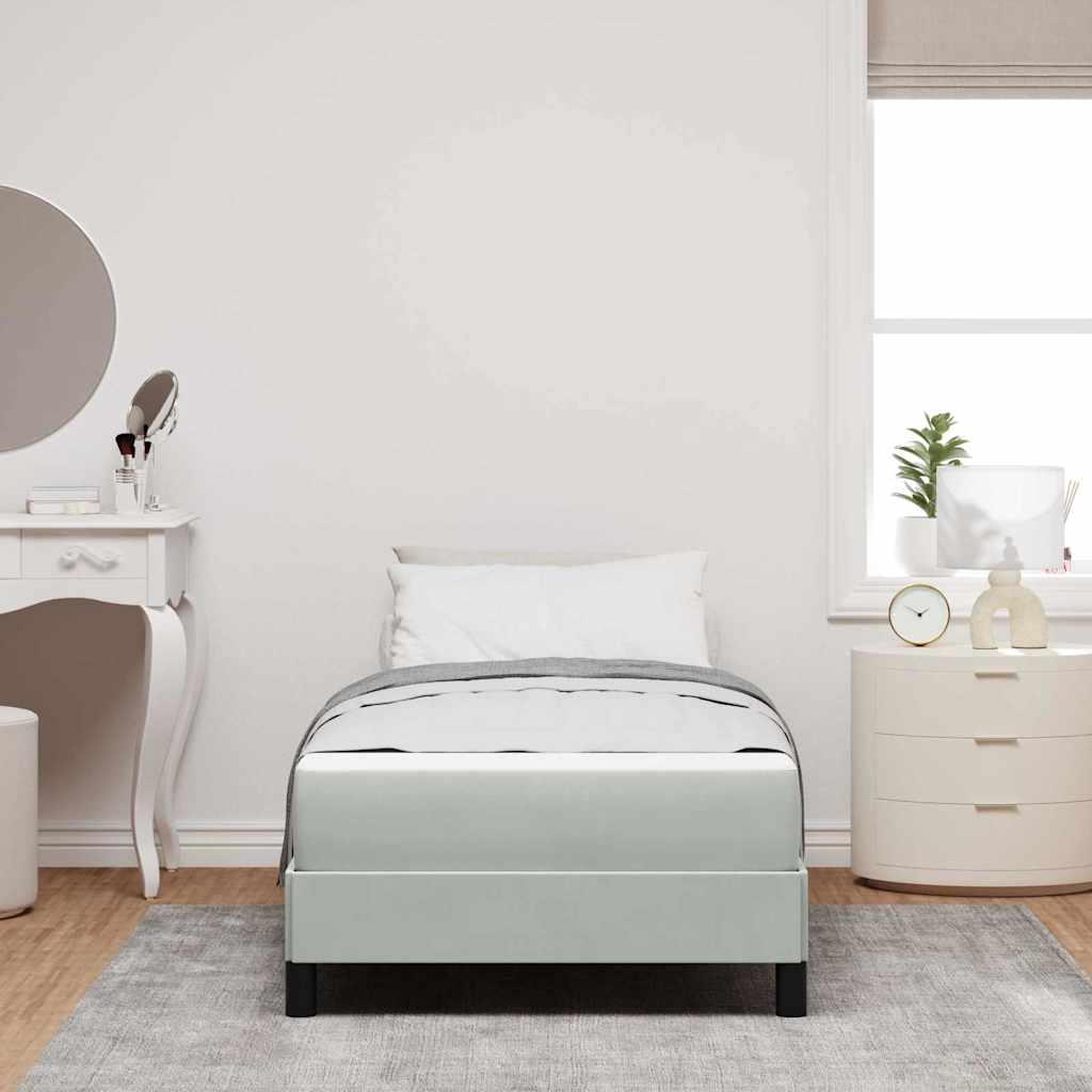 Box spring seng med madras Lysegrå 100 x 210 cm Stof