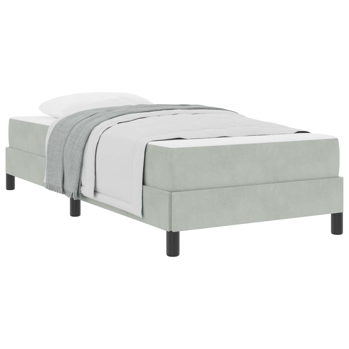 Box spring seng med madras Lysegrå 100 x 210 cm Stof