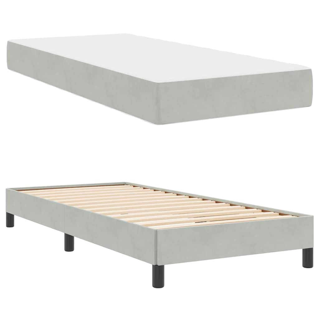 Box spring seng med madras Lysegrå 100 x 210 cm Stof