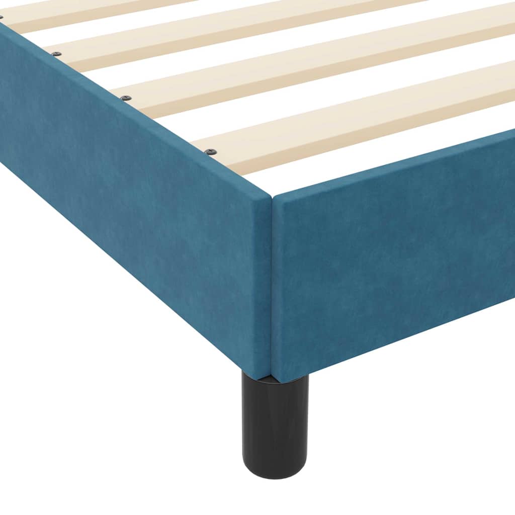 Box spring seng med madras Mørk blå 100 x 220 cm Stof