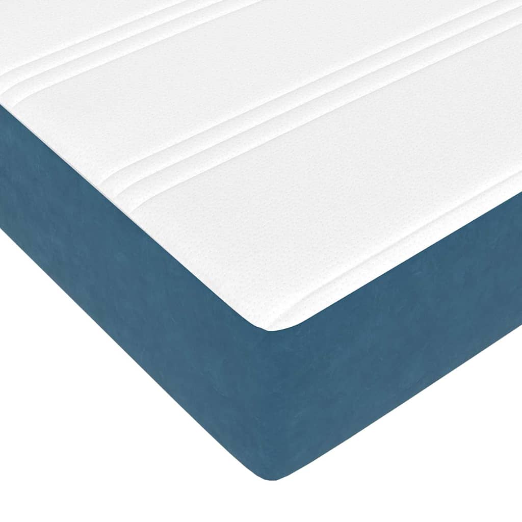 Box spring seng med madras Mørk blå 100 x 220 cm Stof