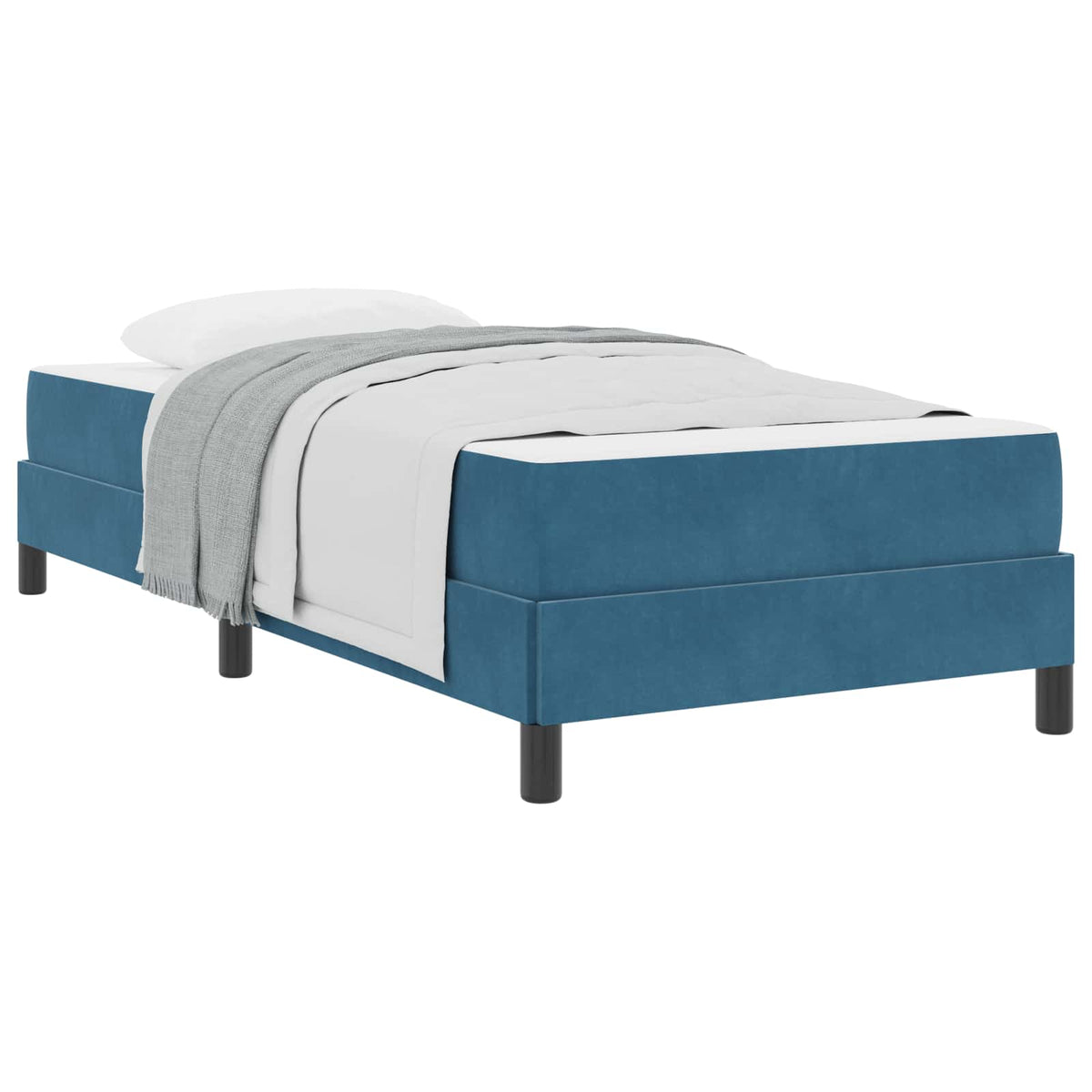 Box spring seng med madras Mørk blå 100 x 220 cm Stof