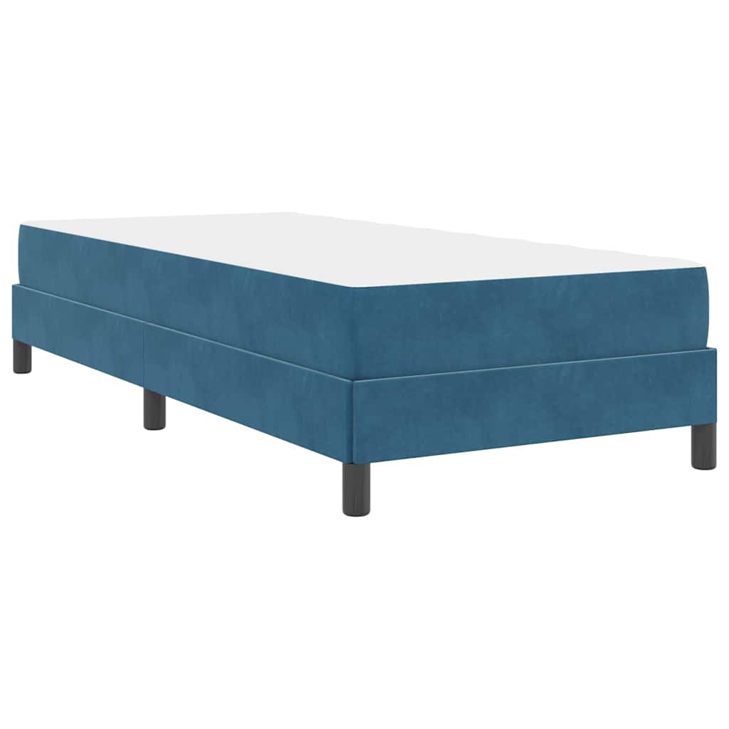 Box spring seng med madras Mørk blå 100 x 220 cm Stof