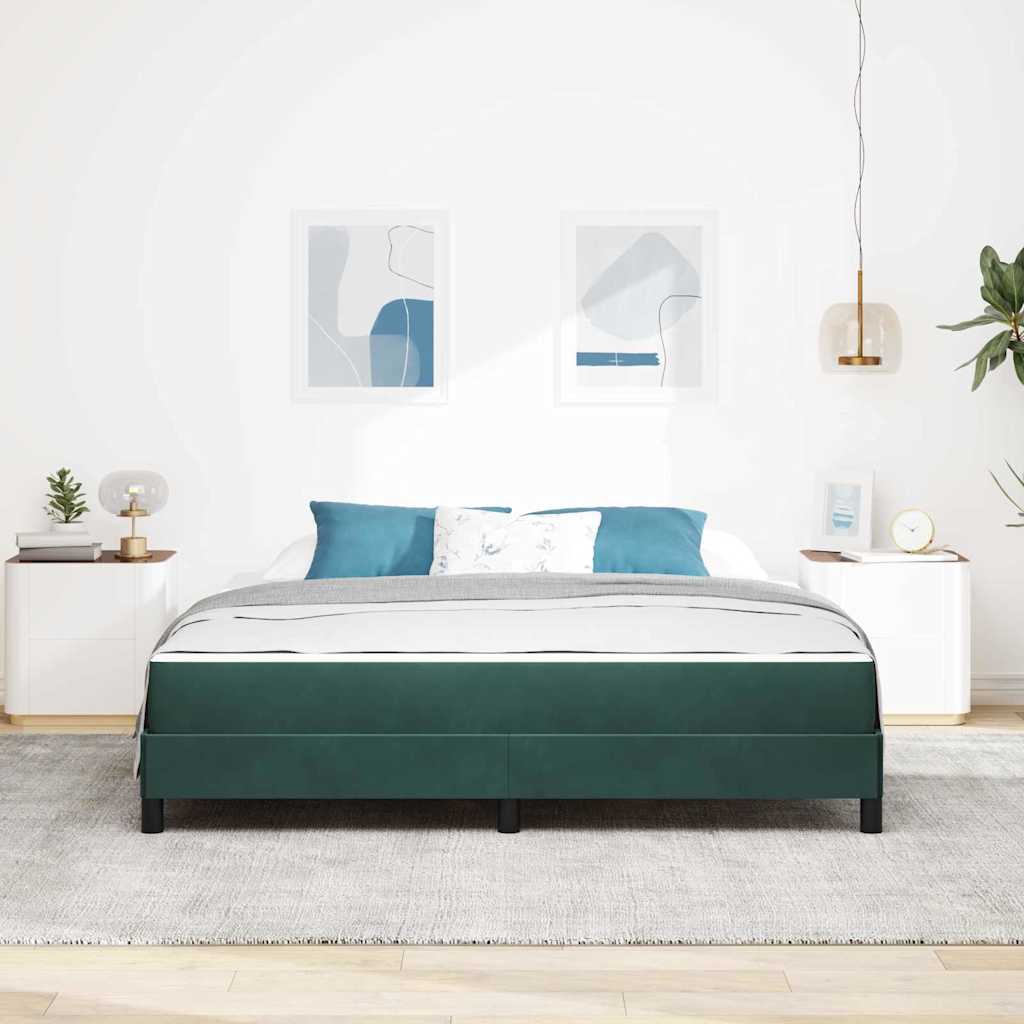 Box spring seng med madras Mørkegrøn 180 x 220 cm Stof