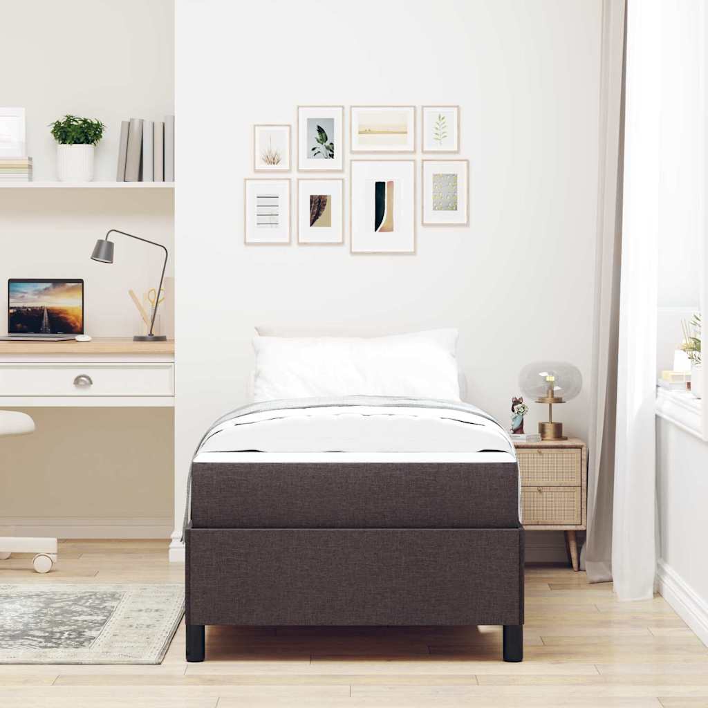 Box spring seng Mørk Brun 90 x 200 cm Stof