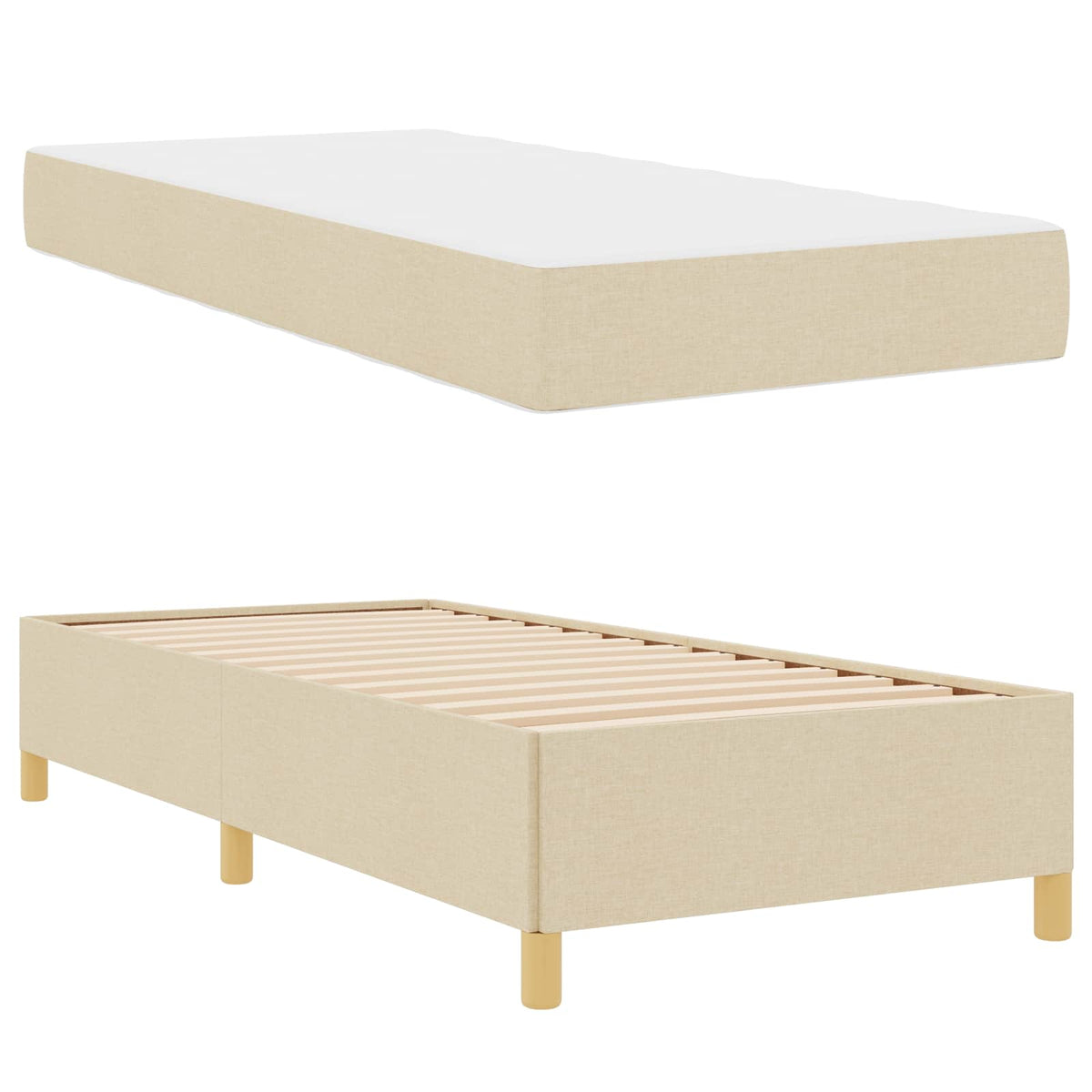 Sengestel Creme 80 x 200 cm Stof