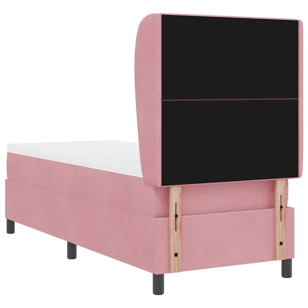 Box spring seng med hovedgærde Lyserød 200 x 80 cm Fløjl