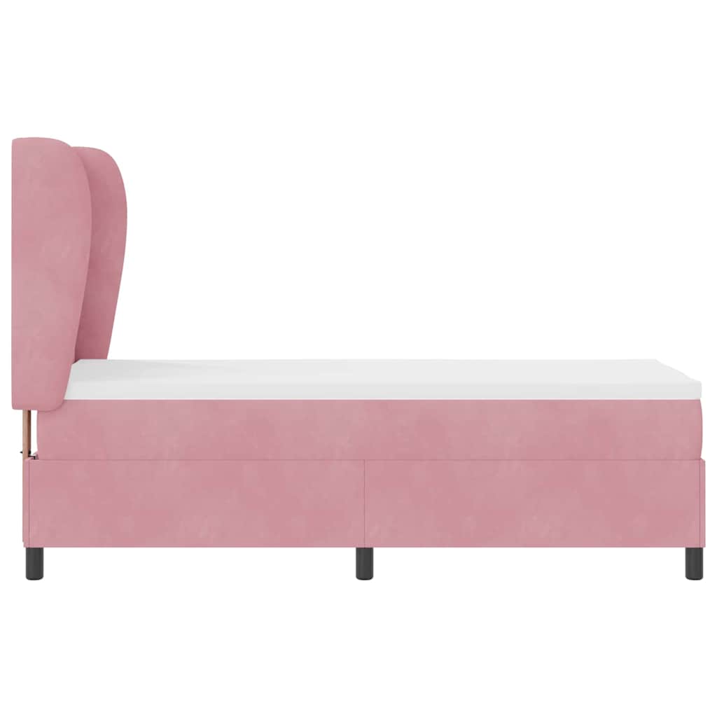 Box spring seng med hovedgærde Lyserød 200 x 80 cm Fløjl