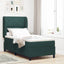 Box spring seng med hovedgærde Mørkegrøn 190 x 90 cm Fløjl