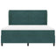 Box spring seng med hovedgærde Mørkegrøn 200 x 180 cm Fløjl