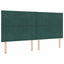 Box spring seng med hovedgærde Mørkegrøn 200 x 200 cm Fløjl