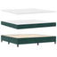 Box spring seng med hovedgærde Mørkegrøn 200 x 200 cm Fløjl