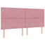 Box spring seng med hovedgærde Lyserød 200 x 200 cm Fløjl