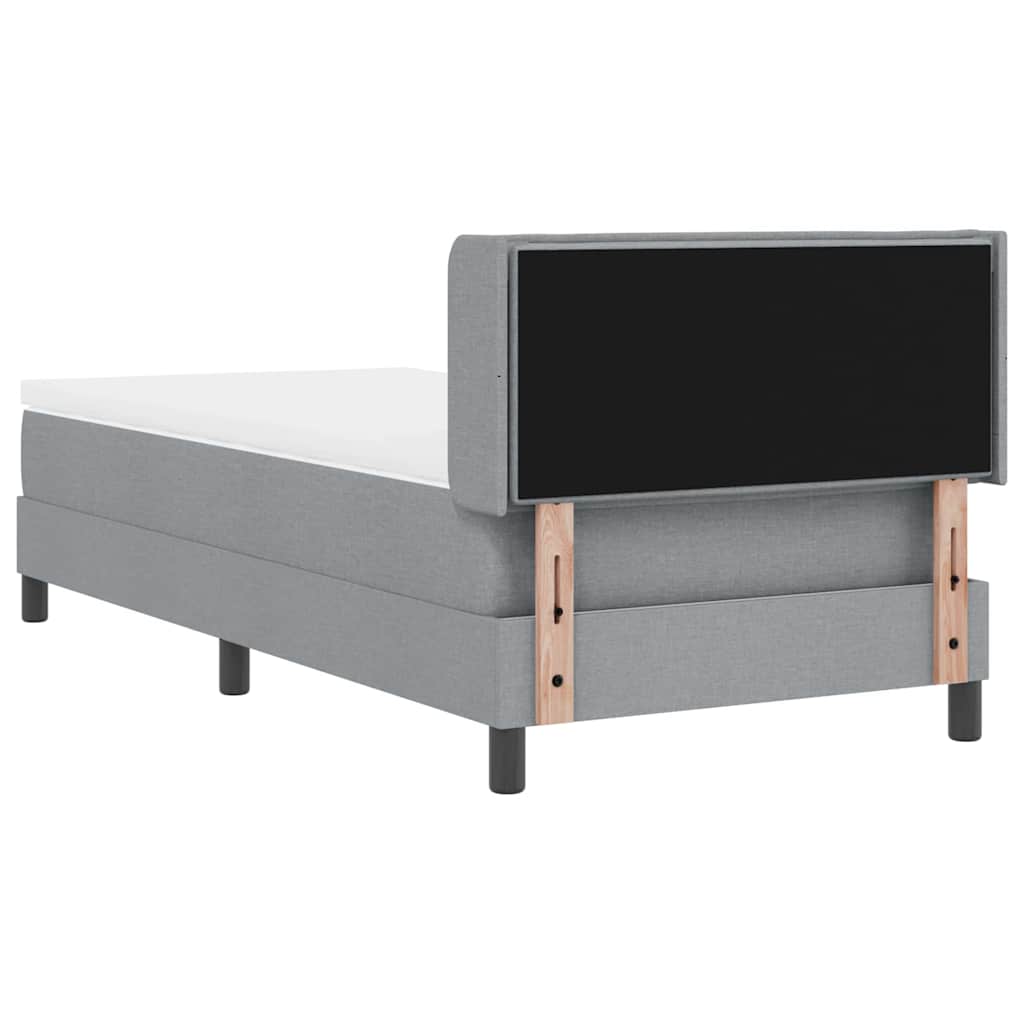Box spring seng med hovedgærde Lysegrå 200 x 80 cm Stof