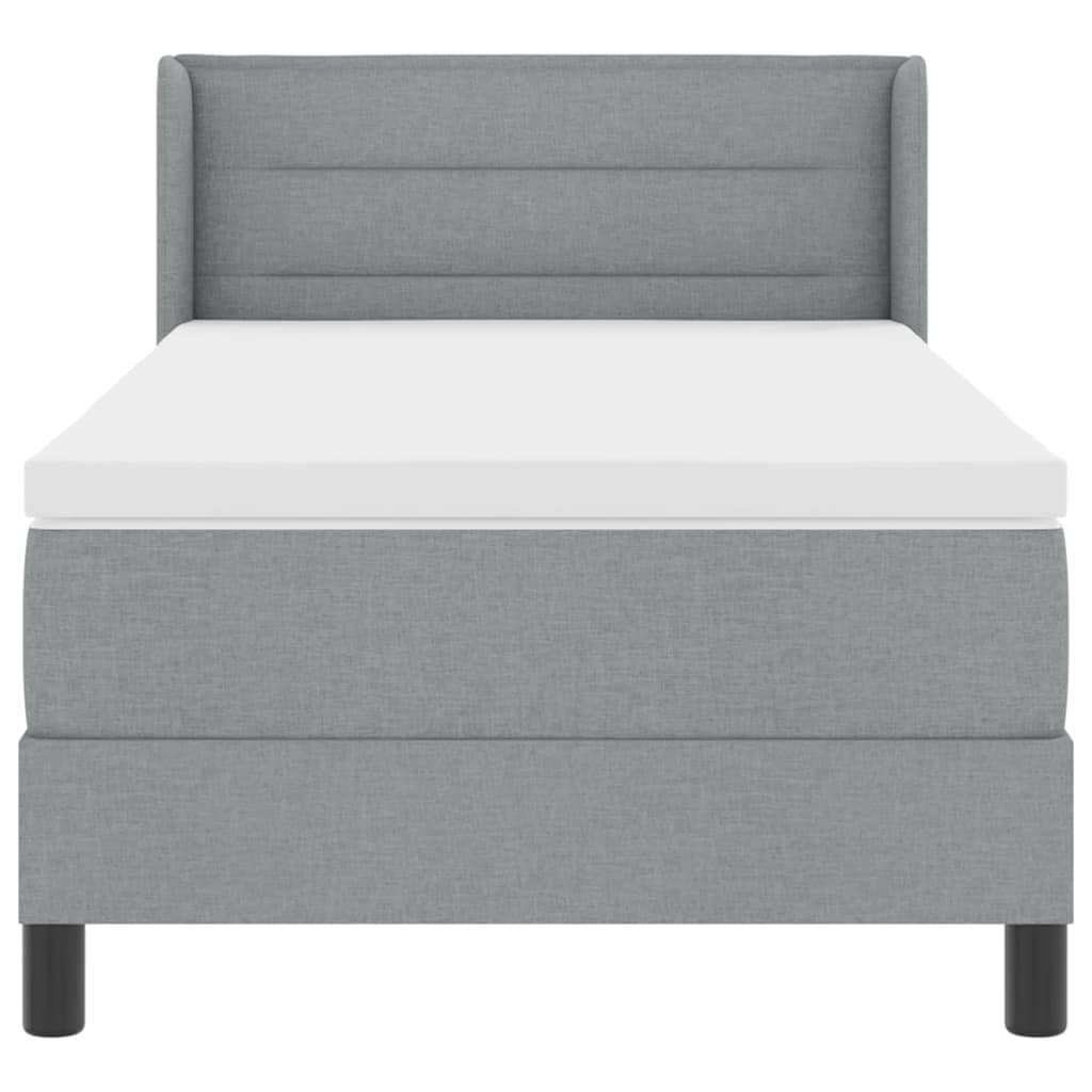 Box spring seng med hovedgærde Lysegrå 200 x 80 cm Stof
