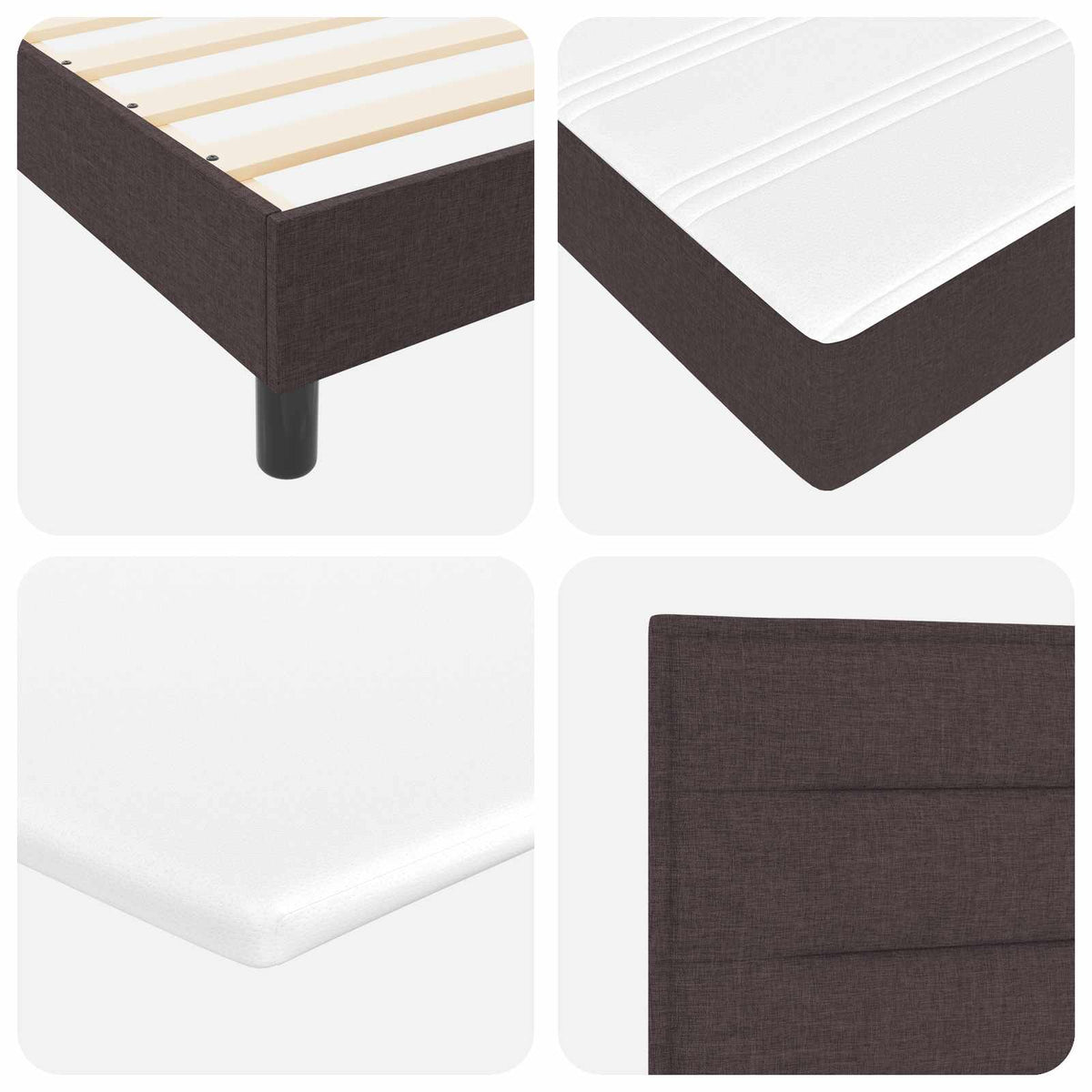Box spring seng med hovedgærde Mørk Brun 200 x 140 cm Stof